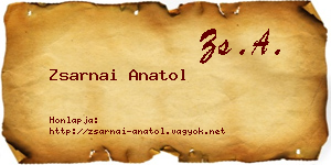 Zsarnai Anatol névjegykártya